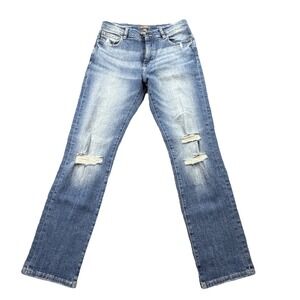 DL1961 Brady Slim Distressed Jeans Size 14 Medium Wash Stretch Denim